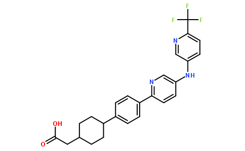 2-[4-[4-[5-[[6-(trifluoromethyl)pyridin-3-yl]amino]pyridin-2-yl]phenyl]cyclohexyl]acetic acid