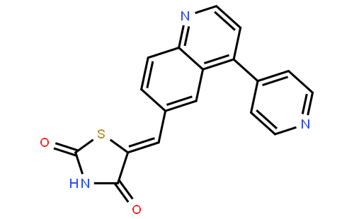 (5Z)-5-[[4-(4-吡啶基)-6-喹啉基]亚甲基]-2,4-噻唑烷二酮