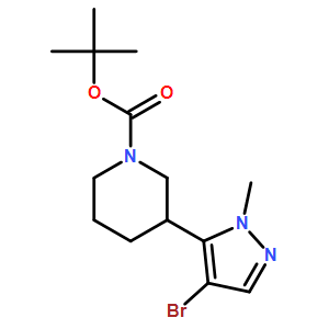 Tert-butyl 3-(4-bromo-1-methyl-1H-pyrazol-5-yl)piperidine-1-carboxylate