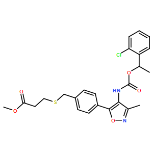 Propanoic acid, 3-[[[4-[4-[[[1-(2-chlorophenyl)ethoxy]carbonyl]amino]-3-methyl-5-isoxazolyl]phenyl]methyl]thio]-, methyl ester