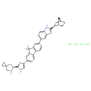 (6S)-6-[5-[7-[2-(1R,3S,4S)-2-Azabicyclo[2.2.1]hept-3-yl-1H-benzimidazol-6-yl]-9,9-difluoro-9H-fluoren-2-yl]-1H-imidazol-2-yl]-5-azaspiro[2.4]heptane hydrochloride (1:4)