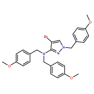4-bromo-N,N,1-tris[(4-methoxyphenyl)methyl]-1H-Pyrazol-3-amine,