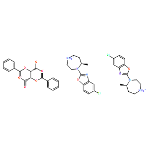 (5R)-4-(5-Chloro-1,3-benzoxazol-2-yl)-5-methyl-1,4-diazepan-1-ium (2S,3S)-2,3-bis(benzoyloxy)butanedioate