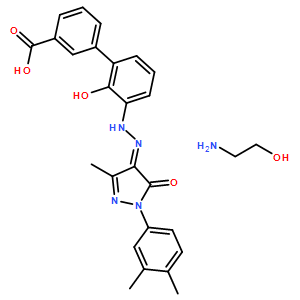 3'-[(2Z)-2-[1-(3,4-Dimethylphenyl)-1,5-dihydro-3-methyl-5-oxo-4H-pyrazol-4-ylidene]hydrazinyl]-2'-hydroxy-[1,1'-biphenyl]-3-carboxylic acid compd. with 2-aminoethanol