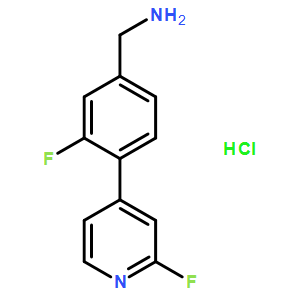 (3-fluoro-4-(2-fluoropyridin-4-yl)phenyl)methanamine hydrochloride