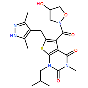 (S)-6-[(3,5-Dimethyl-1H-pyrazol-4-yl)methyl]-5-[(4-hydroxyisoxazolidin-2-yl)carbonyl]-1-isobutyl-3-methylthieno[2,3-d]pyrimidine-2,4(1H,3H)-dione