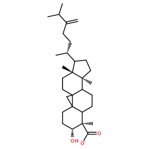 (3BETA，4ALPHA)-3-羟基-24-亚甲基-9，19-环羊毛甾烷-28-酸