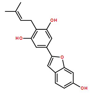 5-(6-羟基-2-苯并呋喃基)-2-(3-甲基-2-丁烯基)-1，3-苯二醇