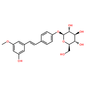 58762-96-2  BETA-D-葡萄糖苷4-[(1E)-2-(3-羟基-5-甲氧基苯基)乙烯基]苯