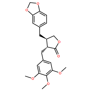 (-)-反式-3-(3，4-亞甲基二氧基芐基)-2-(3，4，5-三甲氧基芐基)丁內(nèi)酯