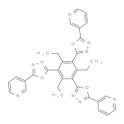 Pyridine, 3,​3',​3''-​[(2,​4,​6-​triethyl-​1,​3,​5-​benzenetriyl)​tris(1,​3,​4-​oxadiazole-​5,​2-​diyl)​]​tris-
