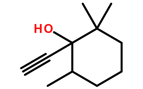 1-乙炔基-2,2,6-三甲基环己醇(cas:26005-41-4) 结构式图片
