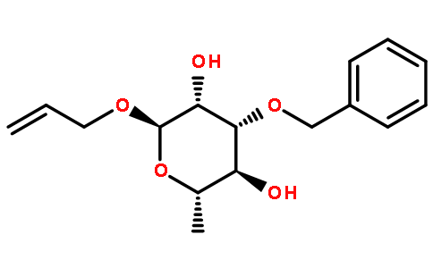 烯丙基 3-o-苄基-alpha-l-吡喃鼠李糖苷(cas:460745-20-4) 結構式圖片