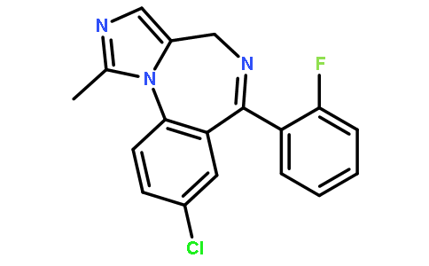 咪达唑仑(cas:59467-64-0 结构式图片