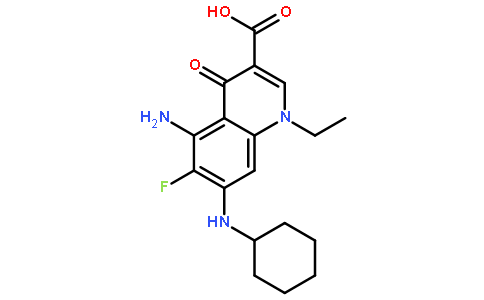 5-氨基-7-(環己基氨基)-1-乙基-6-氟-1,4-二氫-4-氧代-3-喹啉羧酸